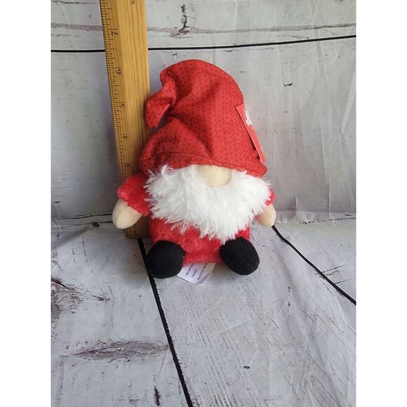 GREENBRIER Christmas House Plush 6” Red Santa Gnome Stuffed Toy New with Tags - Picture 3 of 4